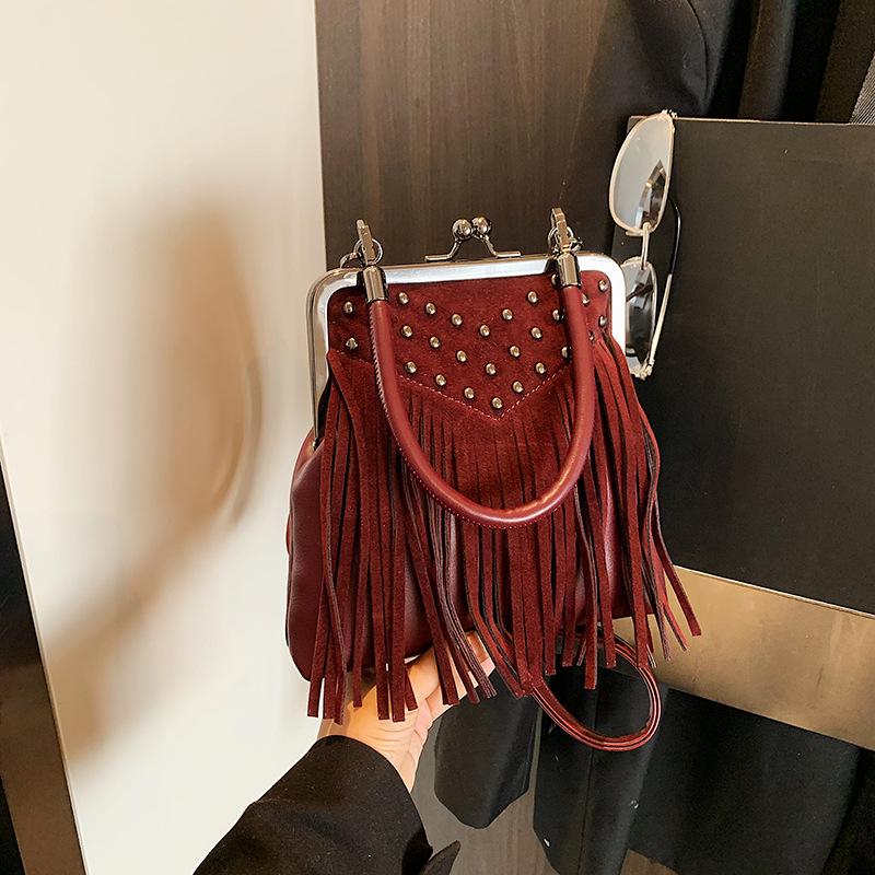 Women Bags Collection - Women's Fashion Rivet Handheld Bag Autumn