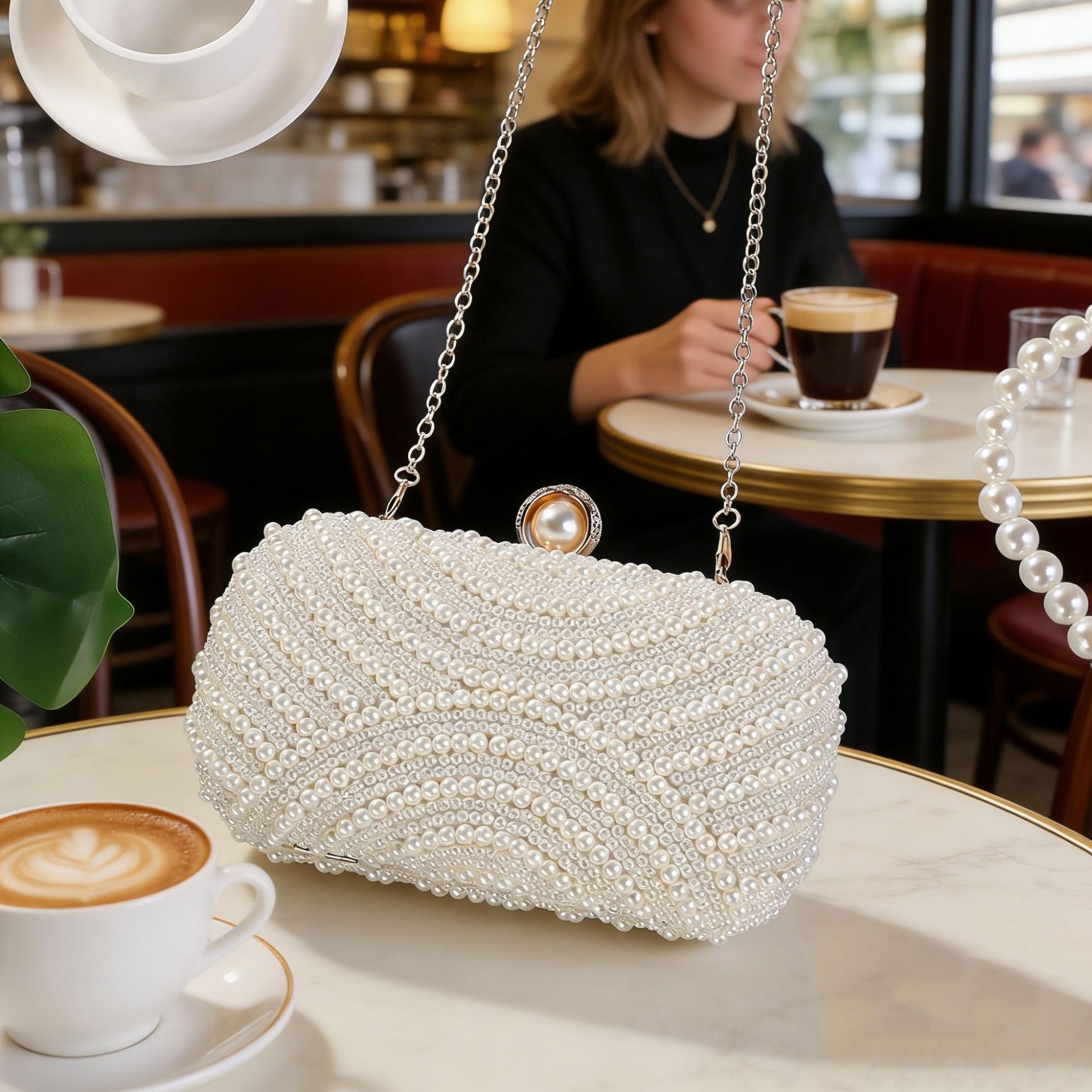 Simple Women's Handheld Pearl  - Women Handheld Bags review and price
